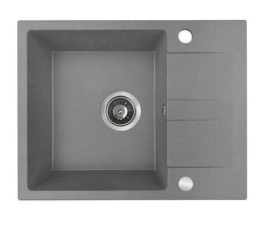 Laveo virtuves izlietne Laut 44x56x17.4cm,ar pusplauktiņu, pelēka