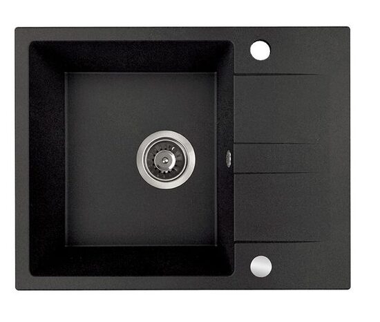 Laveo virtuves izlietne Laut 44x56x17.4cm,ar pusplauktiņu, melna