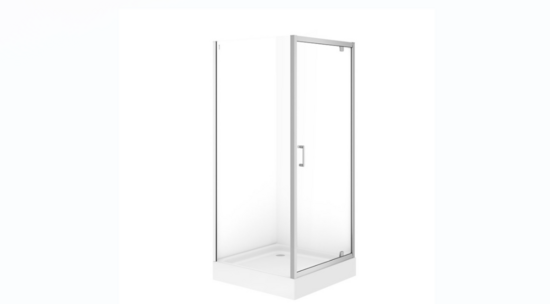 Brasco SQR Pivot hromēts dušas st. ar baltu palktni 90x190cm