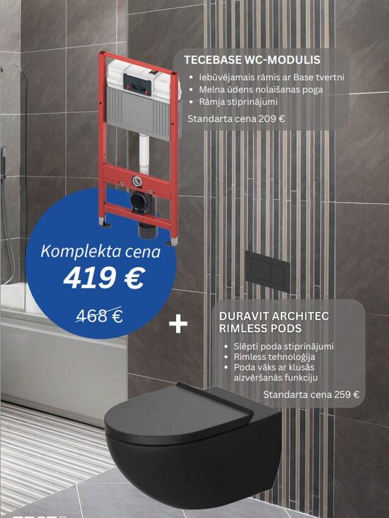 Tece Base+ Duravit Architec Melns