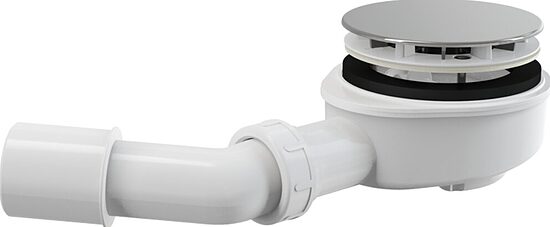 Dušas sifons ar 90mm noteci DN50,plastmasa,matēti-hroms