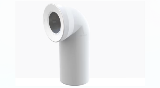 Grīdas WC pieslēgums, 90° līkums, DN110, L= 230 mm, PP,balts