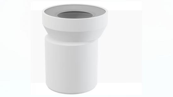 Savienojums priekš WC,eksentrisks,DN110, L= 230 mm,balts