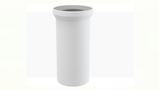 Grīdas WC pieslēgums, 90° līkums, DN110, L= 250 mm, PP,balts