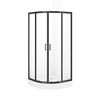 Cersanit Brasco melns dušas stūris ar baltu akrila paliktni 90x190cm